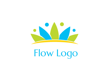lotus with abstract people symbol