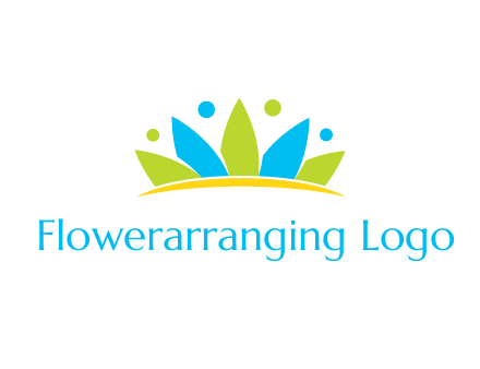 lotus with abstract people symbol