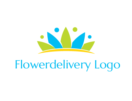 lotus with abstract people symbol
