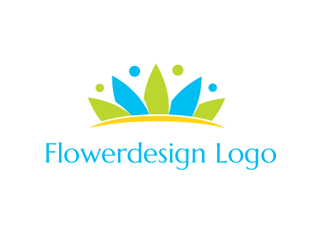 lotus with abstract people symbol