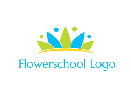 lotus with abstract people symbol