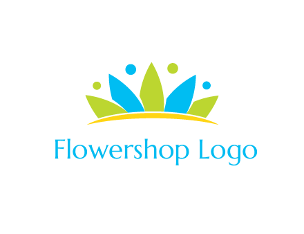 lotus with abstract people symbol