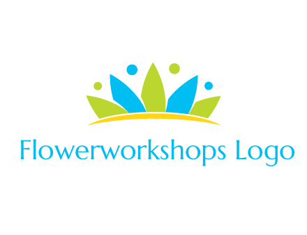 lotus with abstract people symbol