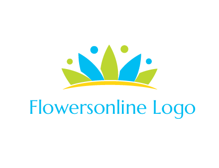lotus with abstract people symbol