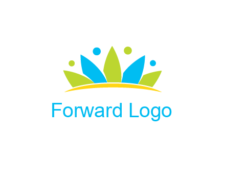 lotus with abstract people symbol