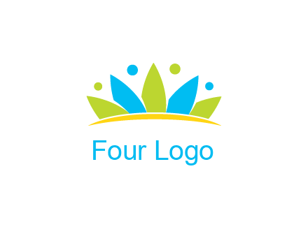 lotus with abstract people symbol