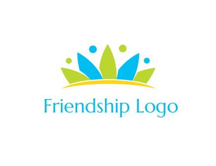 lotus with abstract people symbol