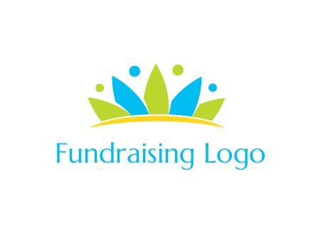 lotus with abstract people symbol