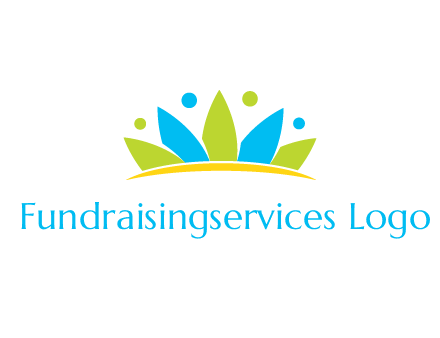 lotus with abstract people symbol
