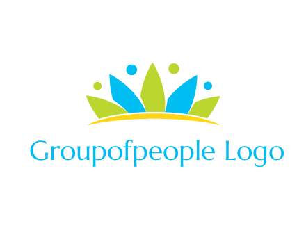 lotus with abstract people symbol