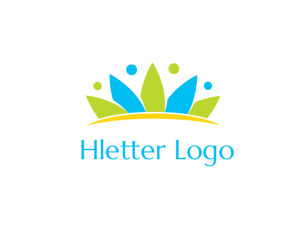 lotus with abstract people symbol
