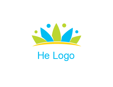 lotus with abstract people symbol