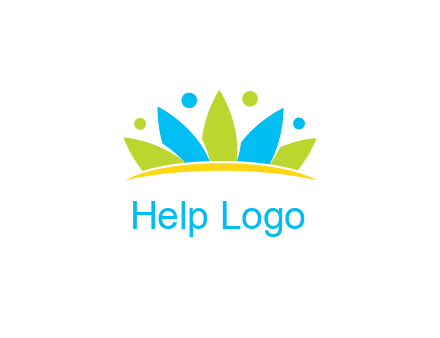 lotus with abstract people symbol