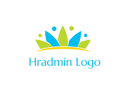 lotus with abstract people symbol