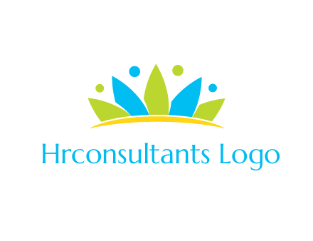 lotus with abstract people symbol
