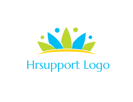 lotus with abstract people symbol