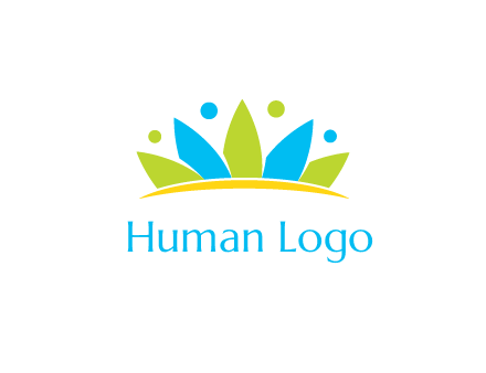 lotus with abstract people symbol
