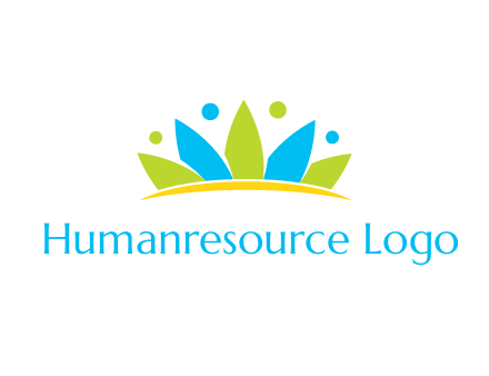 lotus with abstract people symbol
