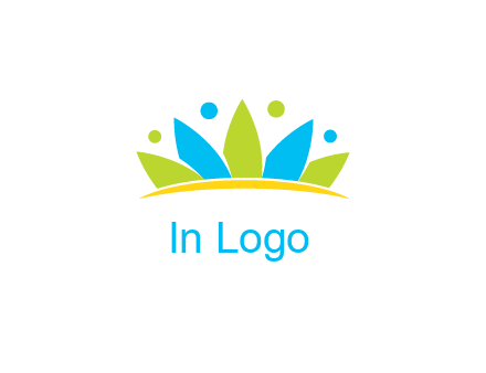lotus with abstract people symbol