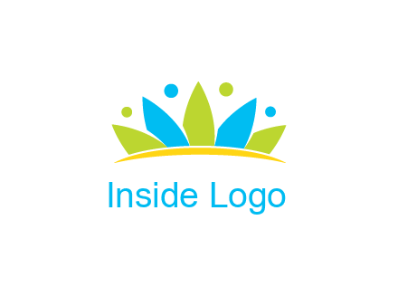lotus with abstract people symbol