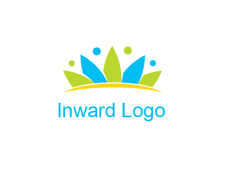 lotus with abstract people symbol