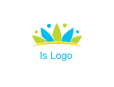 lotus with abstract people symbol