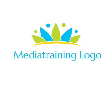 lotus with abstract people symbol