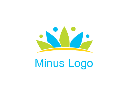 lotus with abstract people symbol