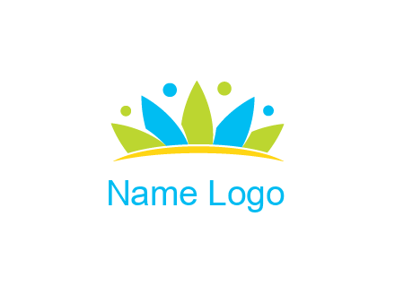 lotus with abstract people symbol