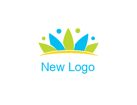 lotus with abstract people symbol