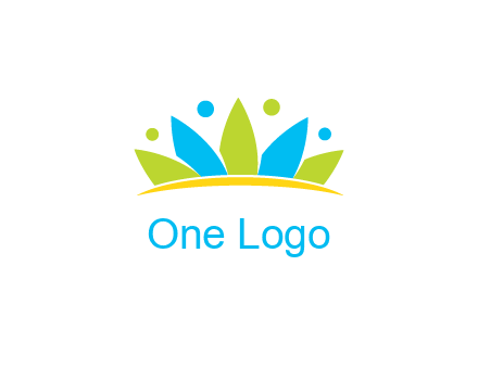 lotus with abstract people symbol