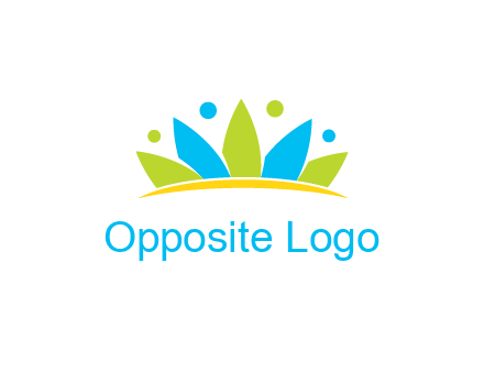 lotus with abstract people symbol
