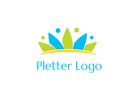 lotus with abstract people symbol