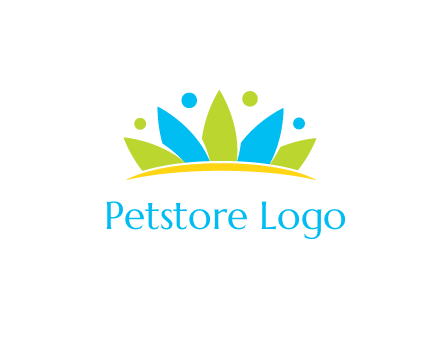 lotus with abstract people symbol