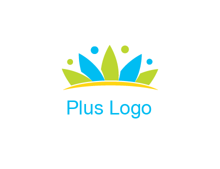 lotus with abstract people symbol