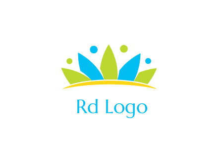 lotus with abstract people symbol