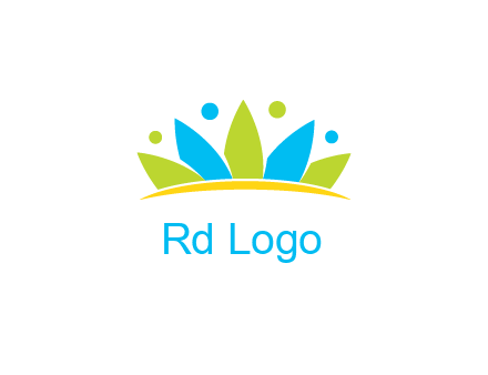 lotus with abstract people symbol