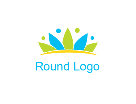 lotus with abstract people symbol
