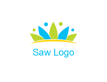 lotus with abstract people symbol