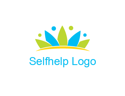 lotus with abstract people symbol