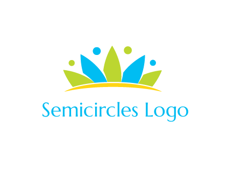 lotus with abstract people symbol
