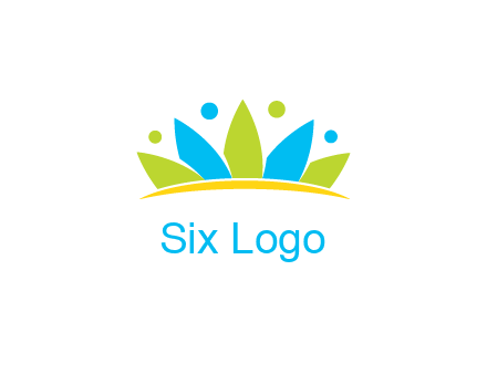 lotus with abstract people symbol