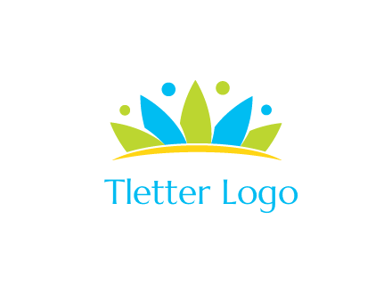 lotus with abstract people symbol