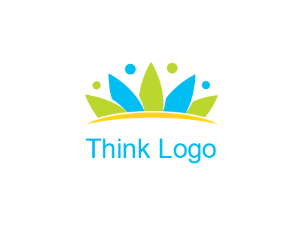 lotus with abstract people symbol