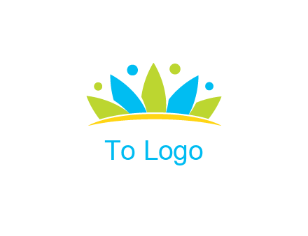 lotus with abstract people symbol