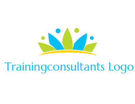 lotus with abstract people symbol