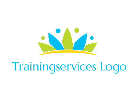 lotus with abstract people symbol