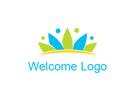 lotus with abstract people symbol