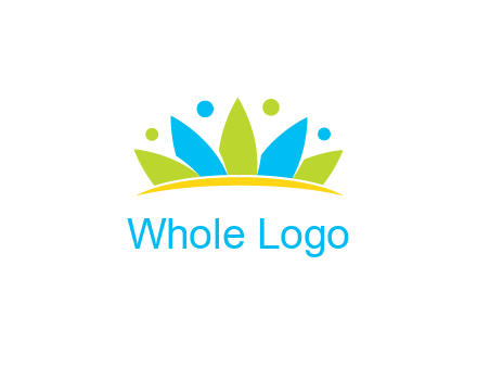 lotus with abstract people symbol