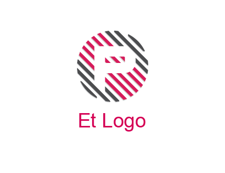 negative spacing letter E in lines forming circle 